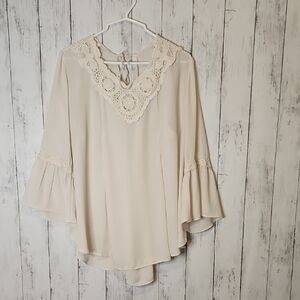 Sami & Jo Cream Lace Women's Blouse XL